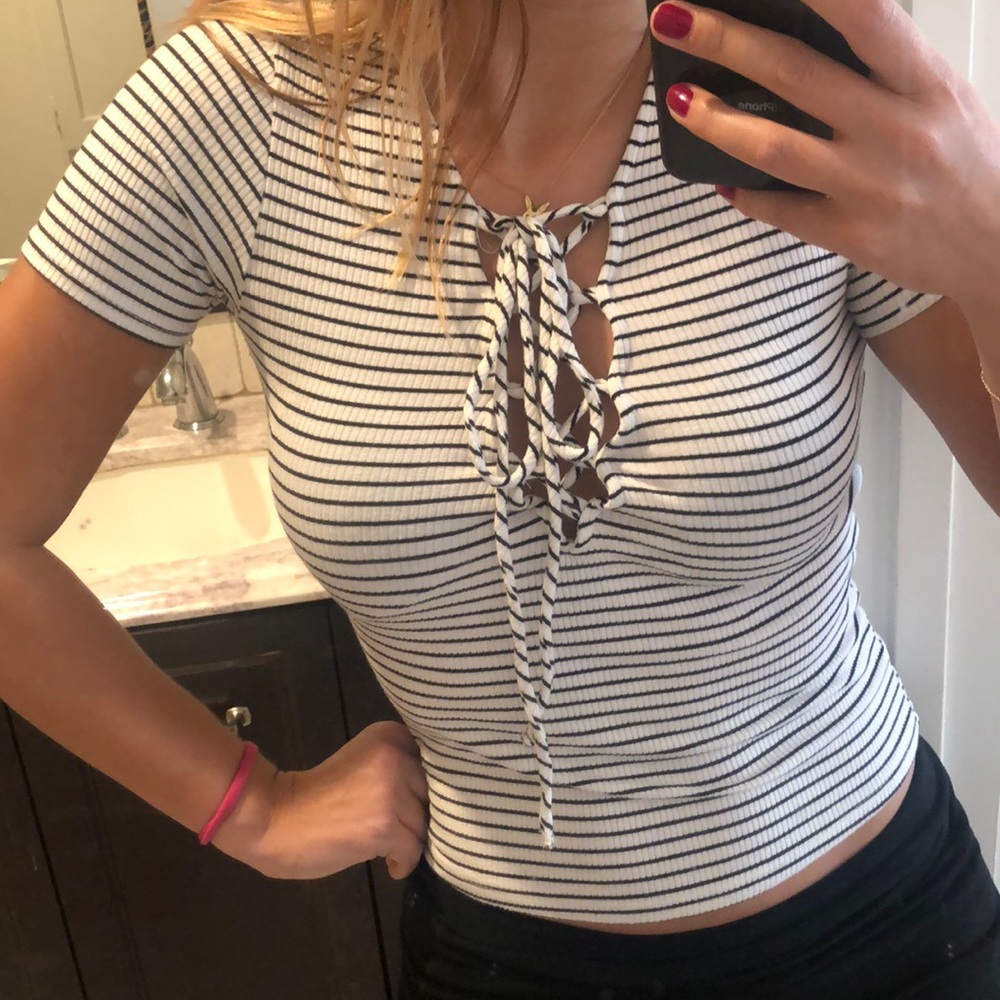 White stripped shirt